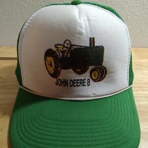 Vintage John Deere B Logo Trucker Snap Back Hat